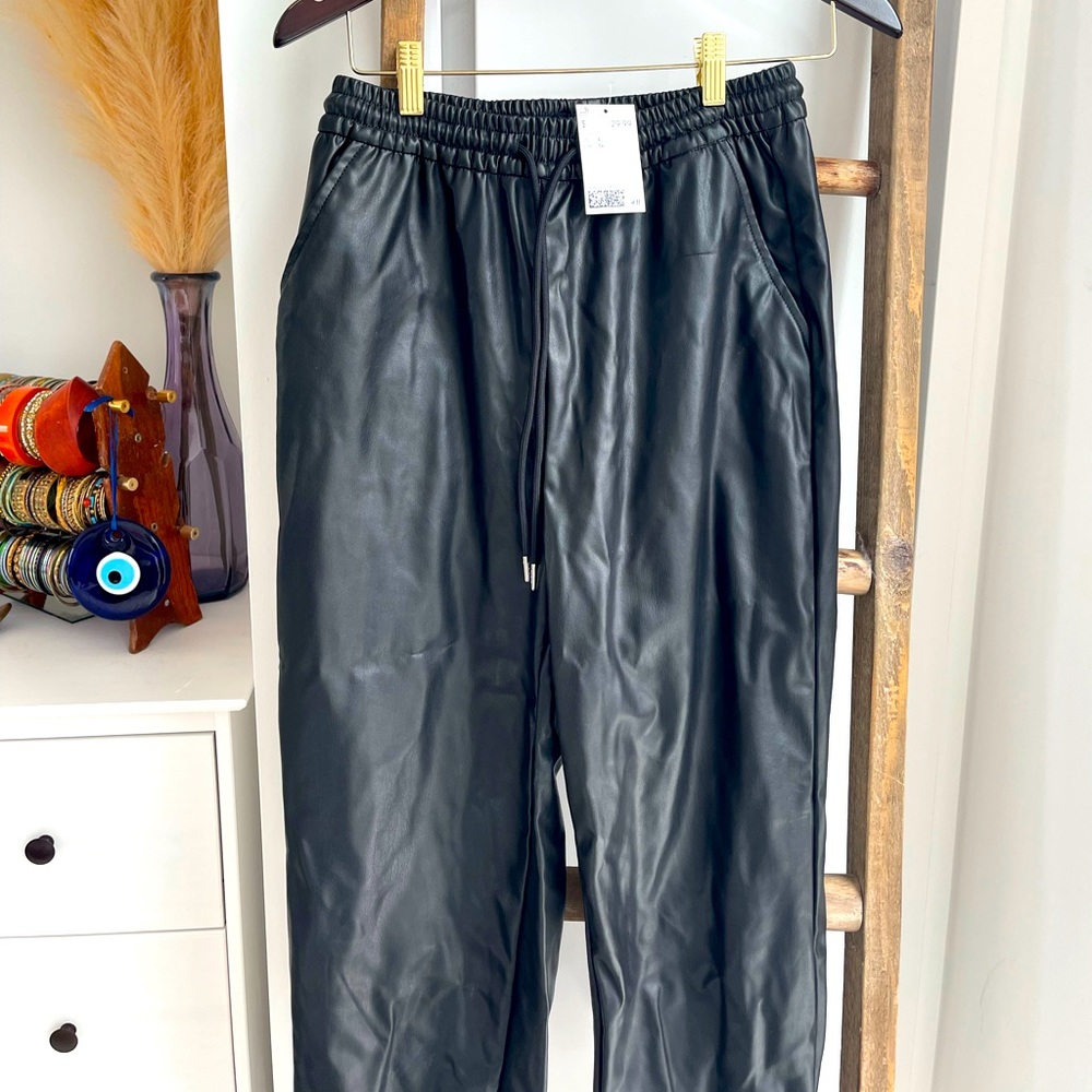 H&M Leather joggers